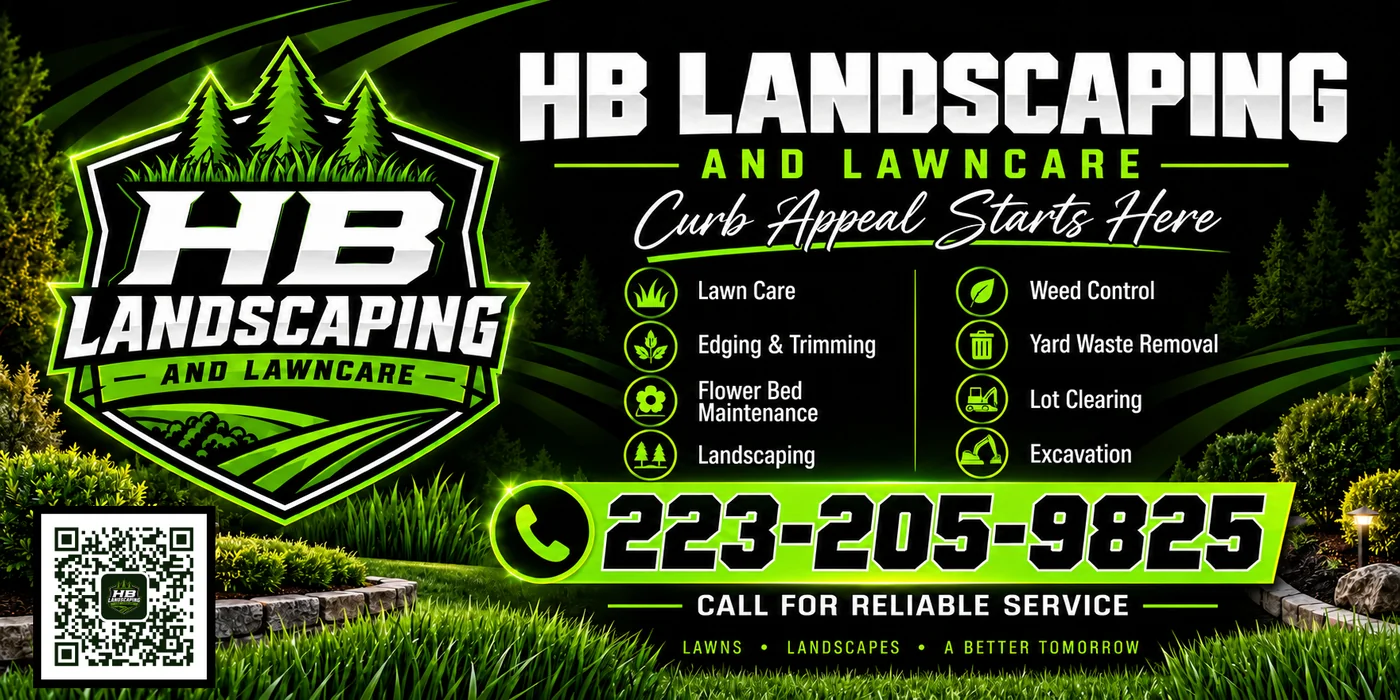 HB Landscaping Banner, graphic design by Logo Design Partner