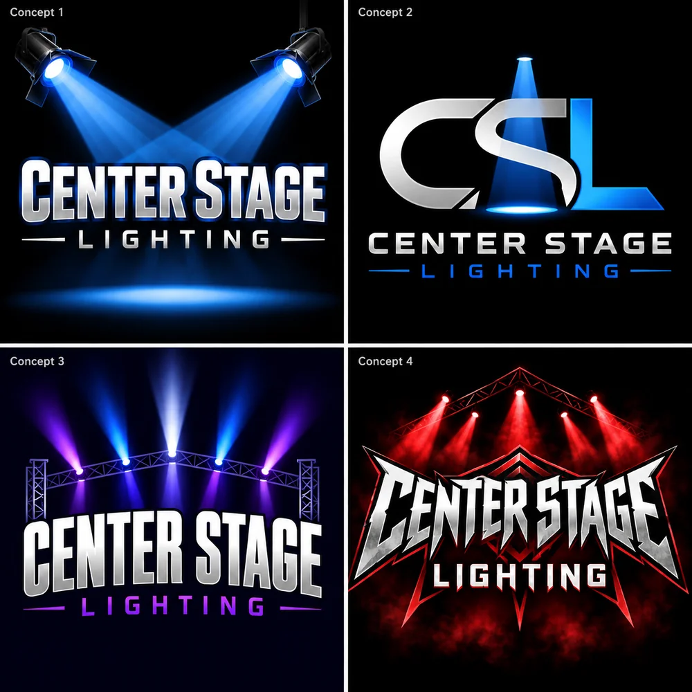 Center Stage Lighting Arts & Entertainment logo design by Logo Design Partner