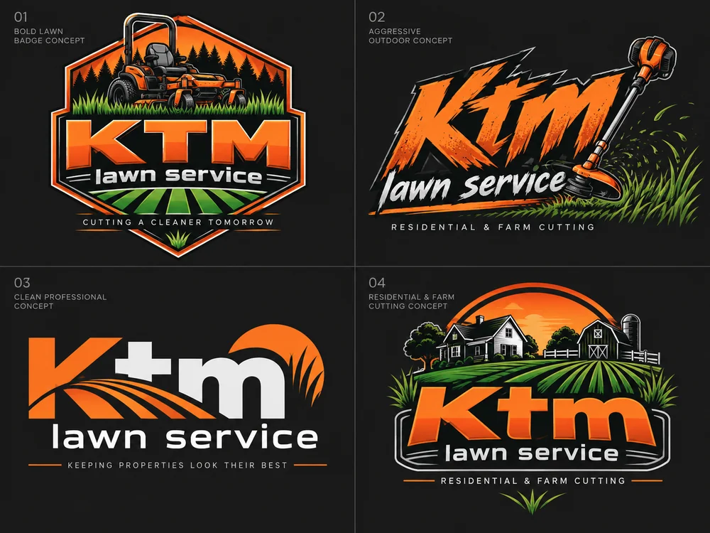 KTM Lawn Service Landscaping logo design by Logo Design Partner