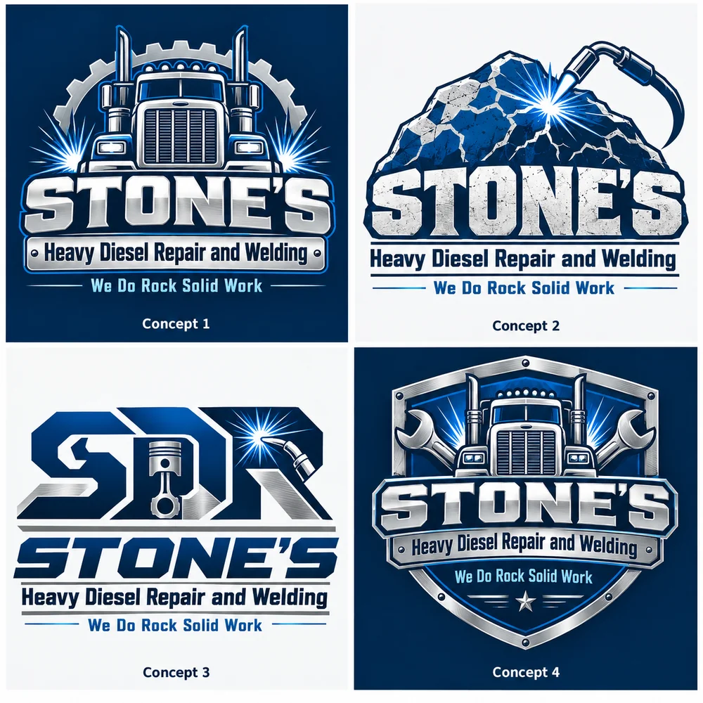 Stone's Heavy Diesel Repair & Welding Automotive logo design by Logo Design Partner