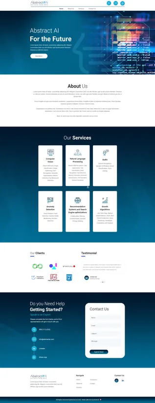 Abstract Ai Landing Page — website design by Logo Design Partner