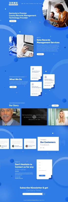 Drms Data Management Landing Page — website design by Logo Design Partner