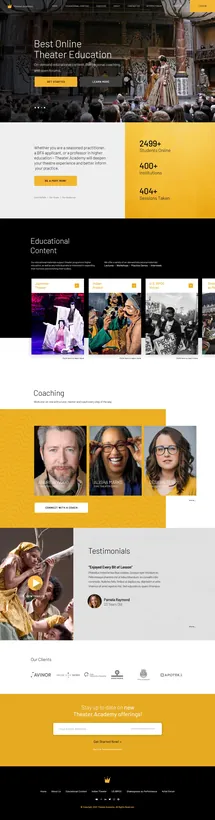 Theateracademy Landing Page — website design by Logo Design Partner