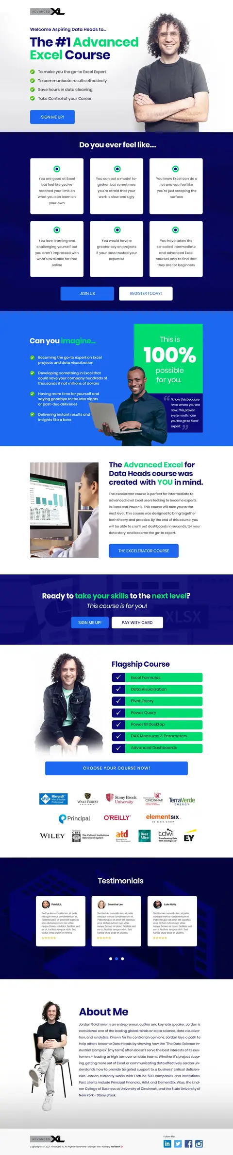 AdvancedXL Excel Course, website design by Logo Design Partner