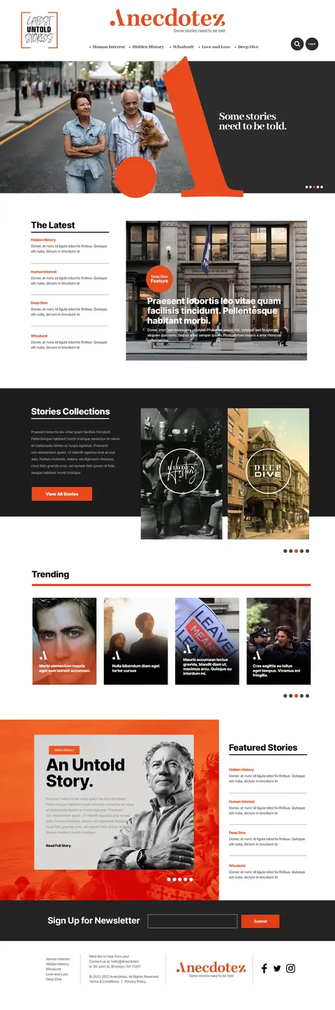Anecdotez Magazine, website design by Logo Design Partner