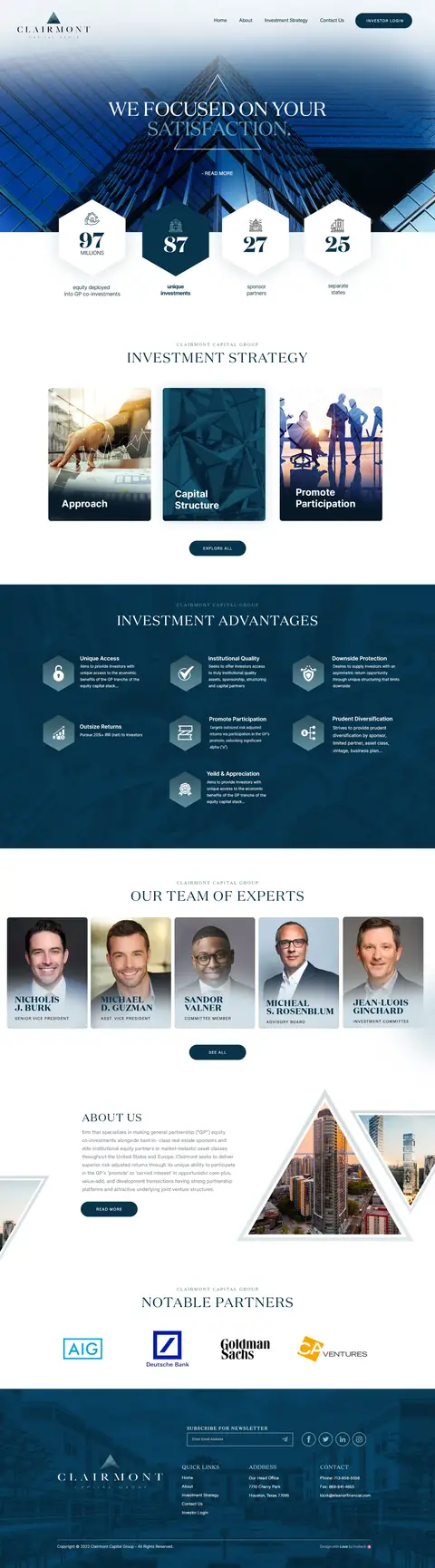 Clairmont Capital Group, website design by Logo Design Partner