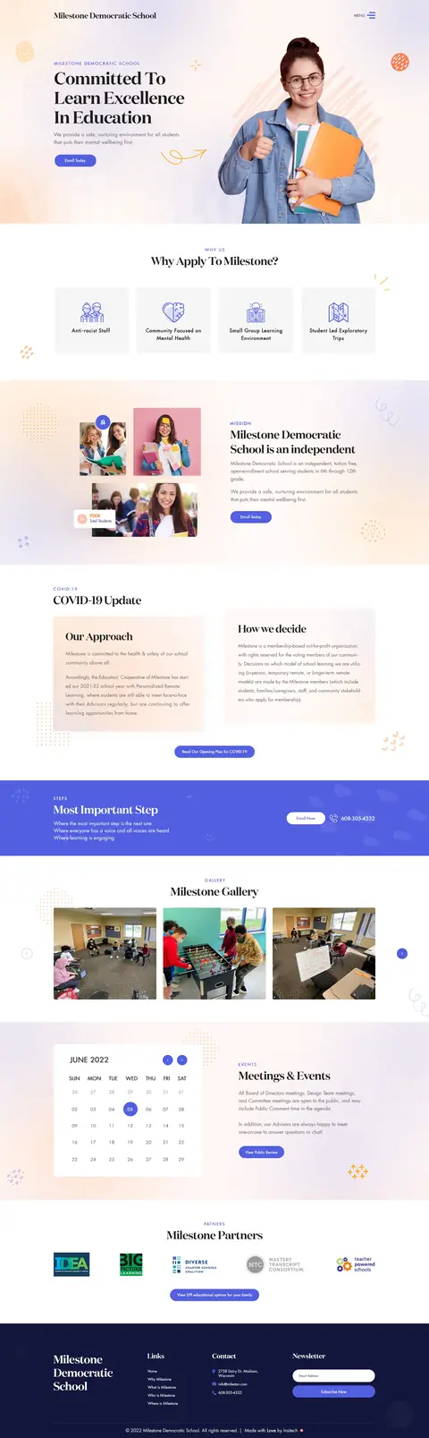Democratic School, website design by Logo Design Partner