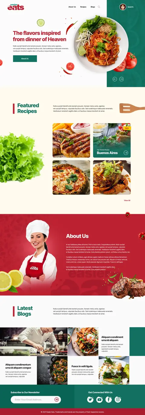 EasierEats Recipes, website design by Logo Design Partner