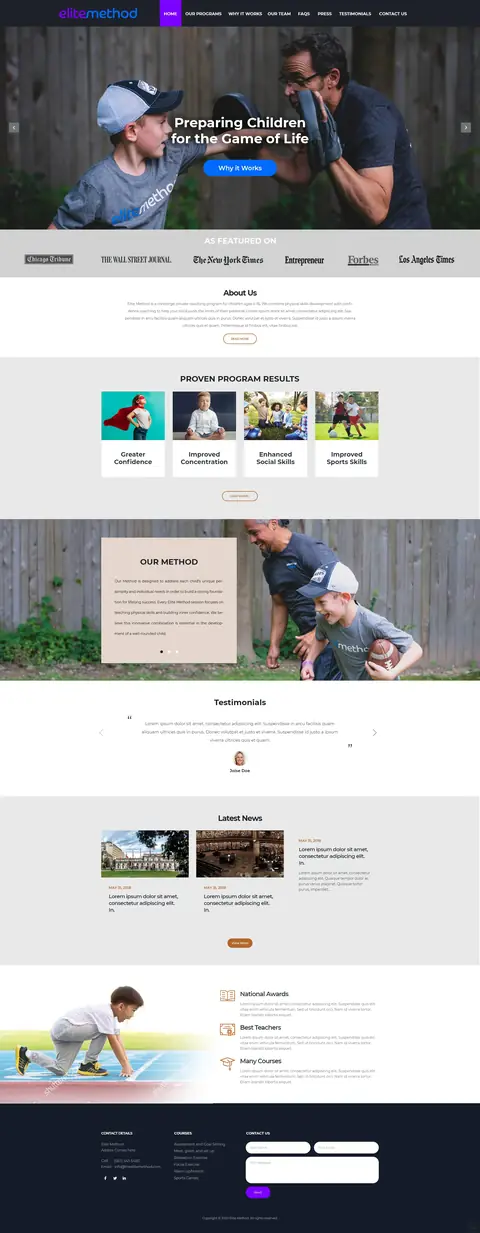 Elite Method Education, website design by Logo Design Partner