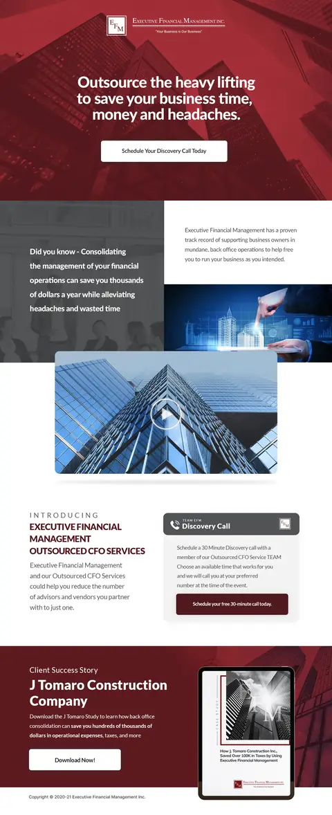 Executive Financial Management, website design by Logo Design Partner