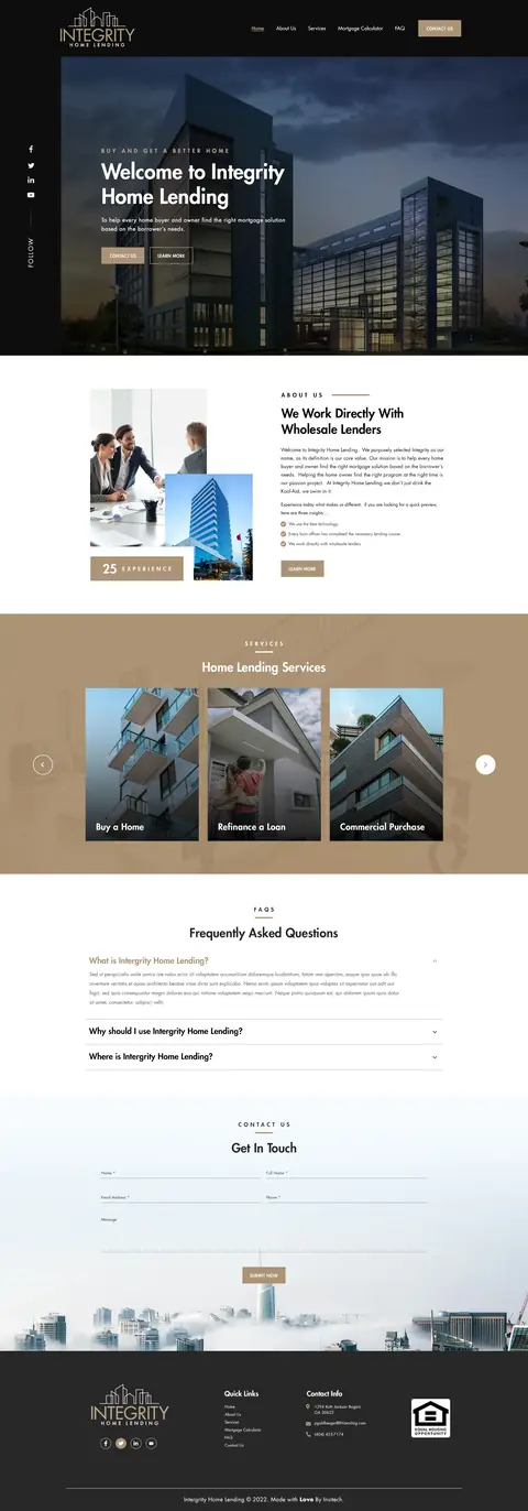 Integrity Home Lending, website design by Logo Design Partner