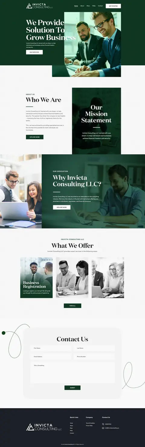 Invicta Consulting, website design by Logo Design Partner