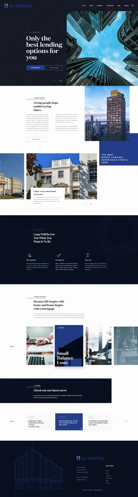 JLJ Capital Property Loans, website design by Logo Design Partner