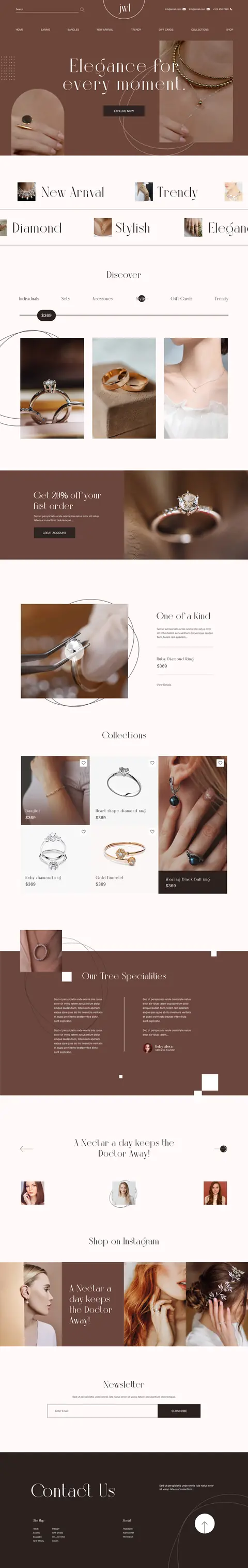 JWL Jewellery, website design by Logo Design Partner