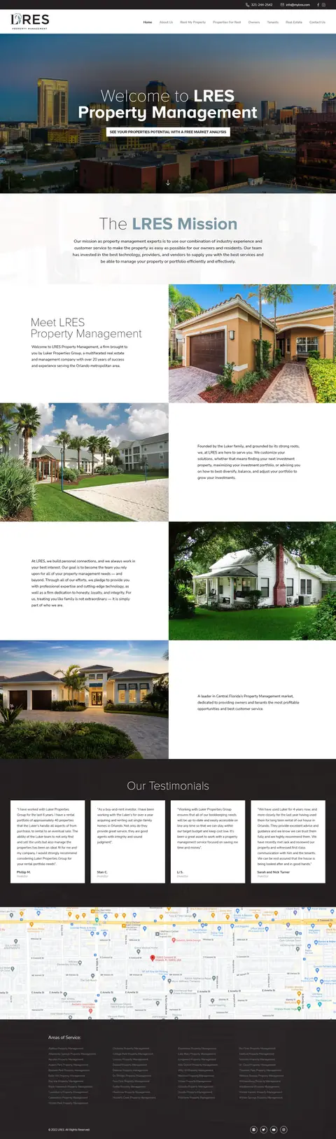 LRES Property Management, website design by Logo Design Partner