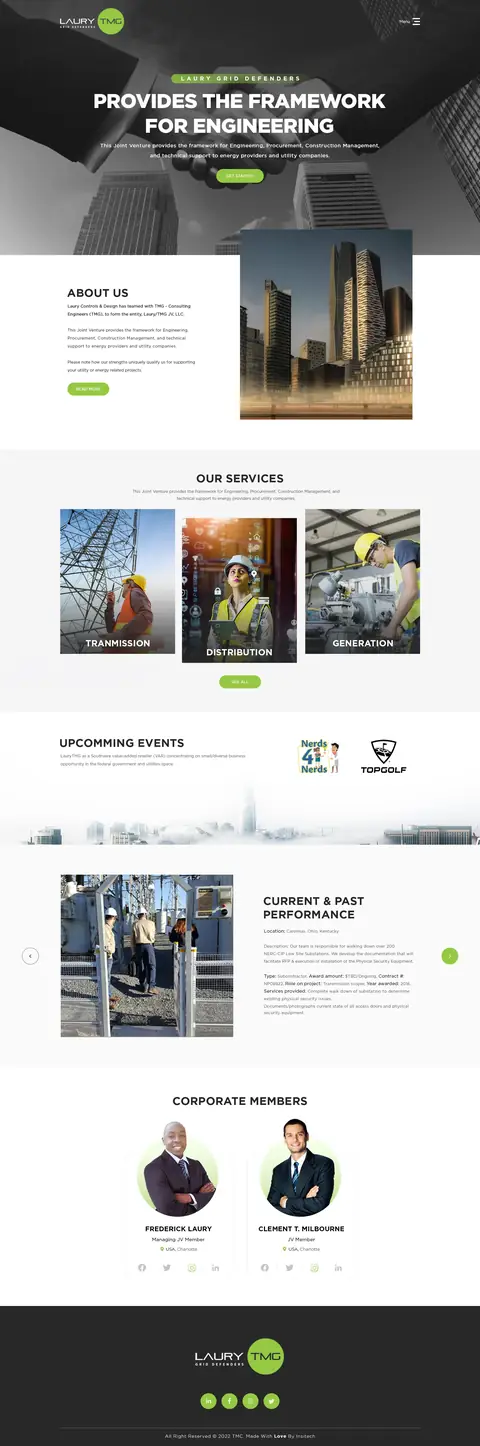 Laury TMG Engineering, website design by Logo Design Partner