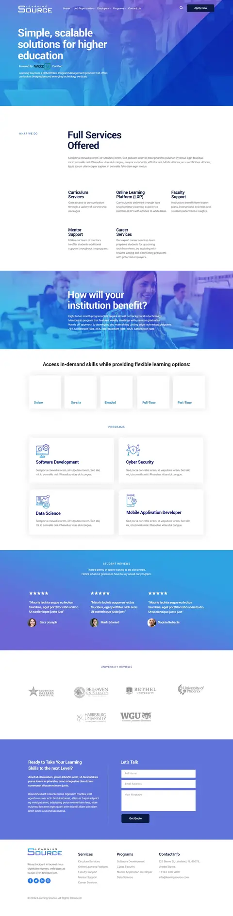 LearningSource Career Learning, website design by Logo Design Partner