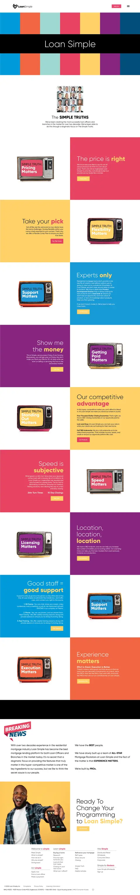 Loan Simple, website design by Logo Design Partner