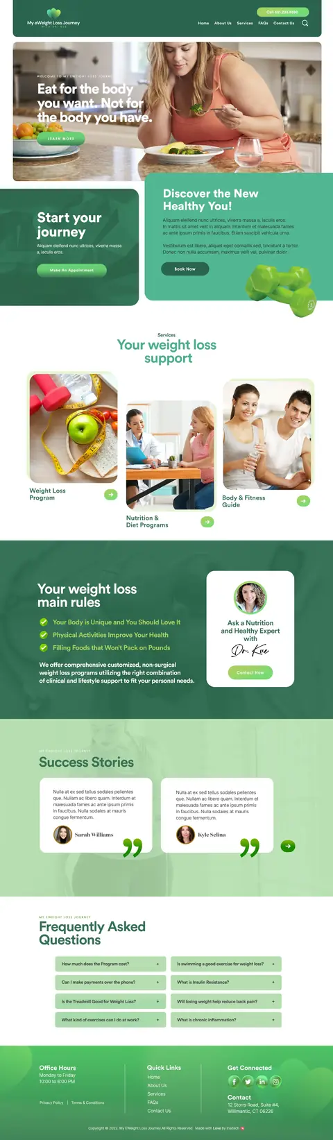 My eWeight Loss, website design by Logo Design Partner