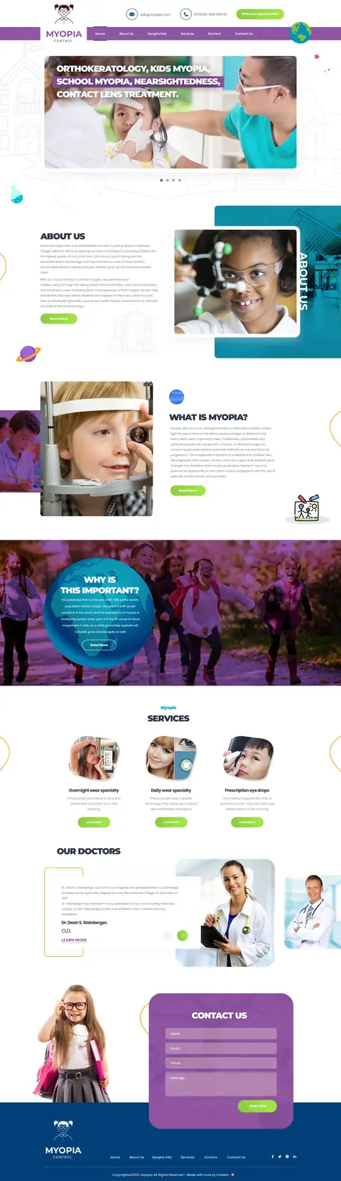 Myopia Kids Eye Care, website design by Logo Design Partner