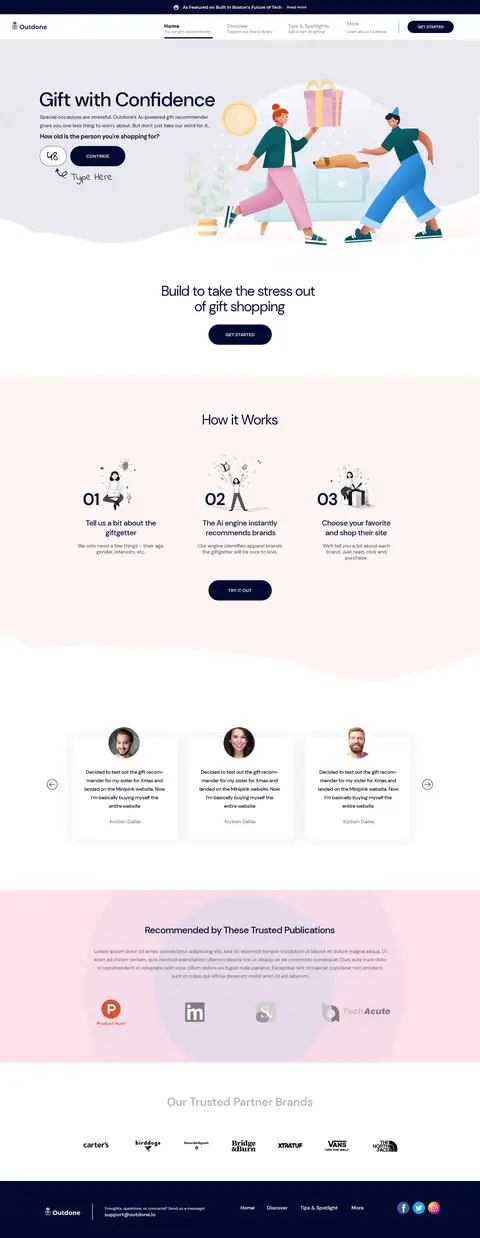 Outdone Gift Shop, website design by Logo Design Partner