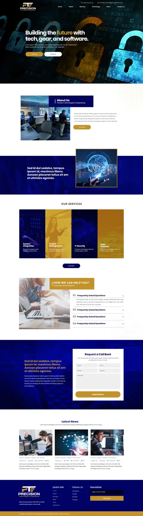 Precision Technologies Home Engineering, website design by Logo Design Partner