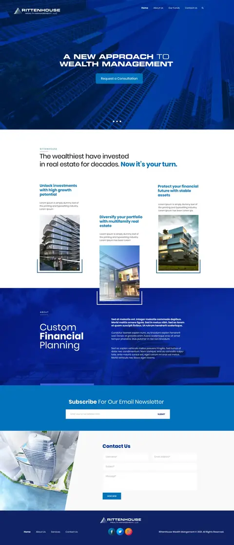 RittenHouse Construction Financing, website design by Logo Design Partner