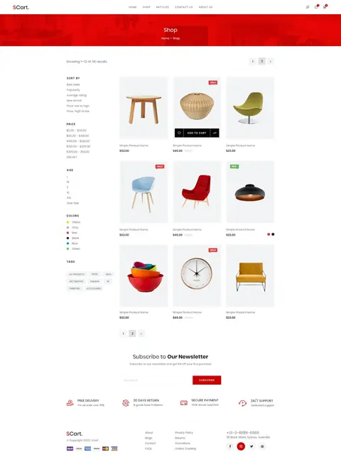 SCart Online Store, website design by Logo Design Partner