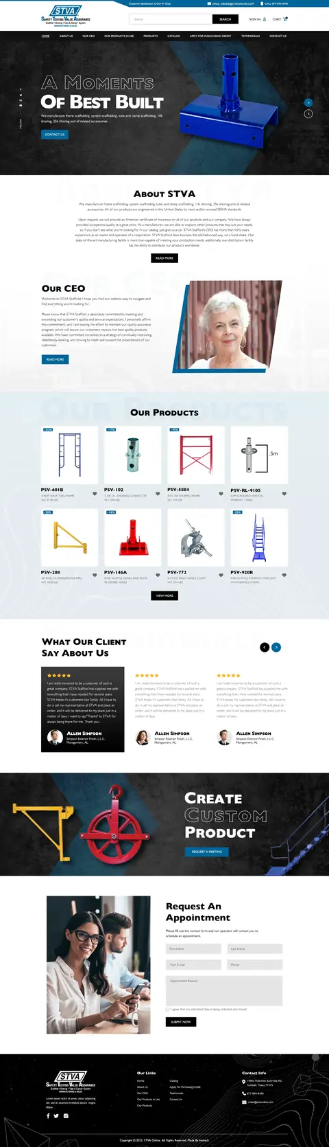 STVA Scaffolding, website design by Logo Design Partner