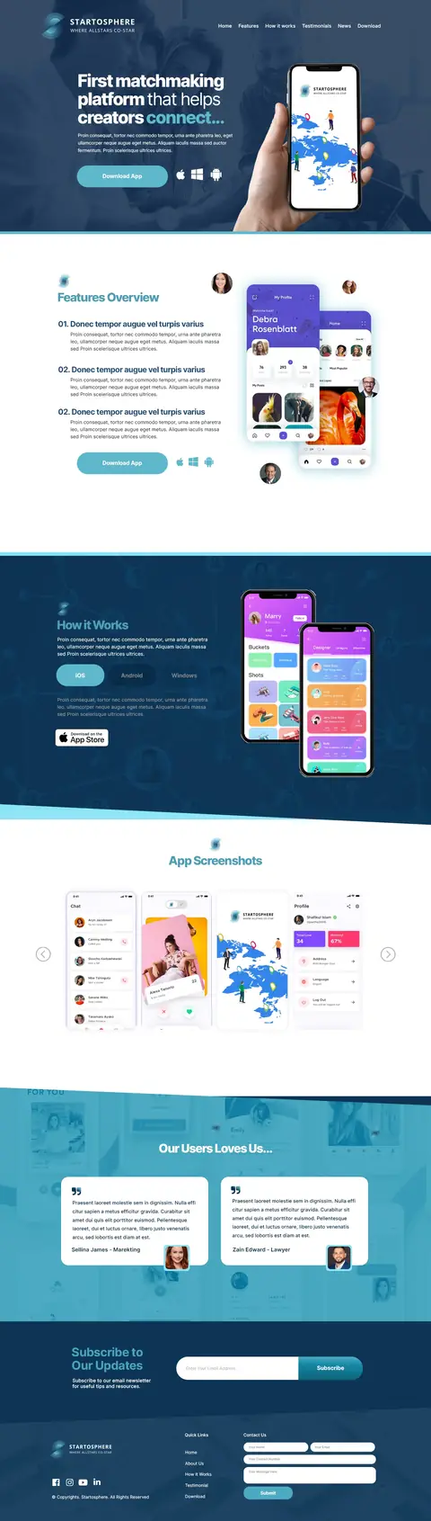 Startosphere Social Network, website design by Logo Design Partner