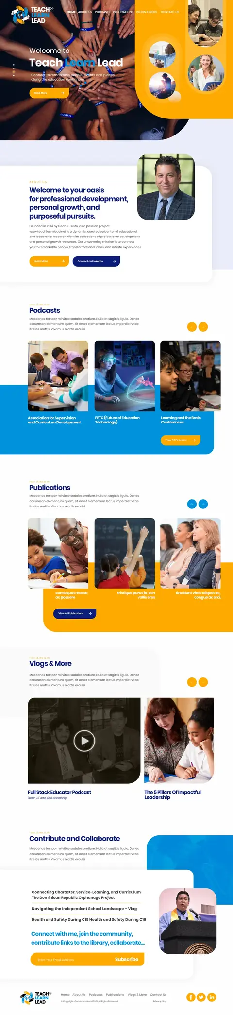 Teach Learn Lead Podcast, website design by Logo Design Partner