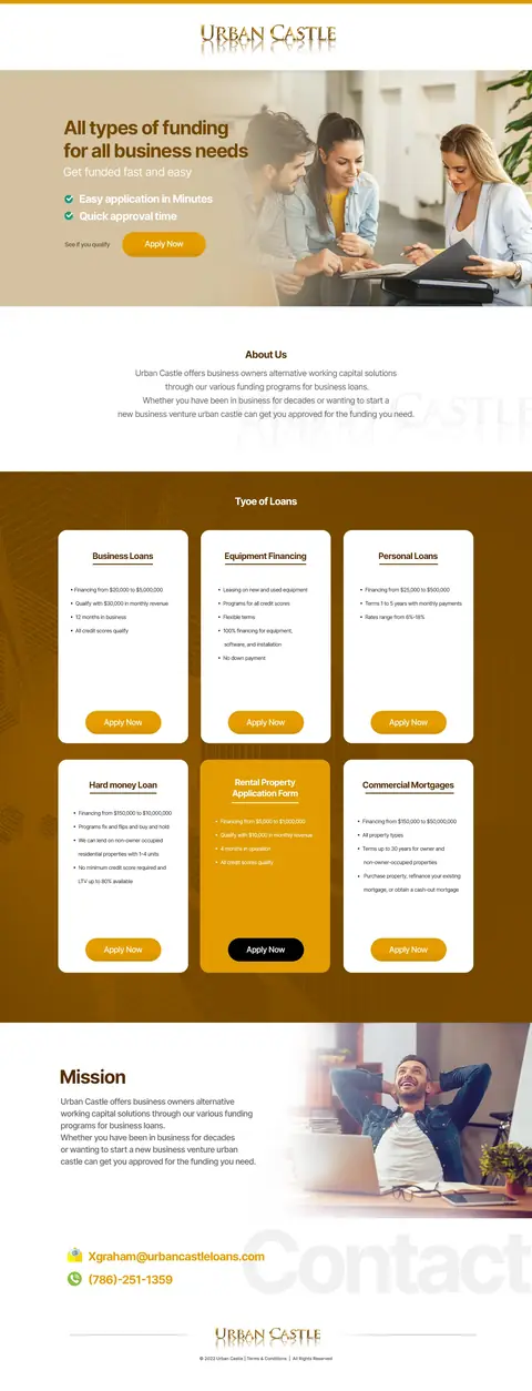 UrbanCastle Mortgage, website design by Logo Design Partner