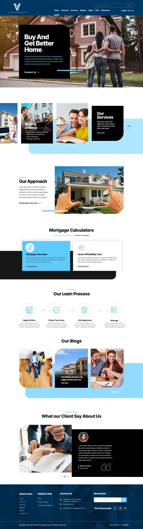 Valiant Mortgage, website design by Logo Design Partner