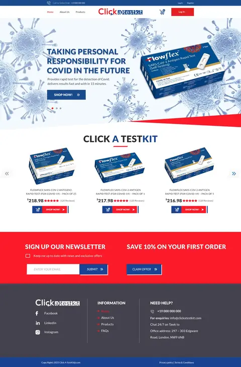 Click-A-Test Laboratory, website design by Logo Design Partner