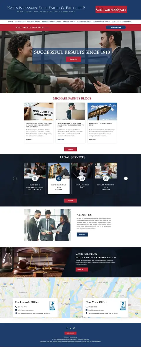 Kates Nussman Ellis Farhi & Earle, website design by Logo Design Partner